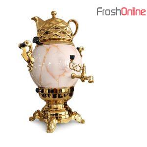 سماور گازی  مدل کروی طرح سنگ ظرفیت 6 لیتر